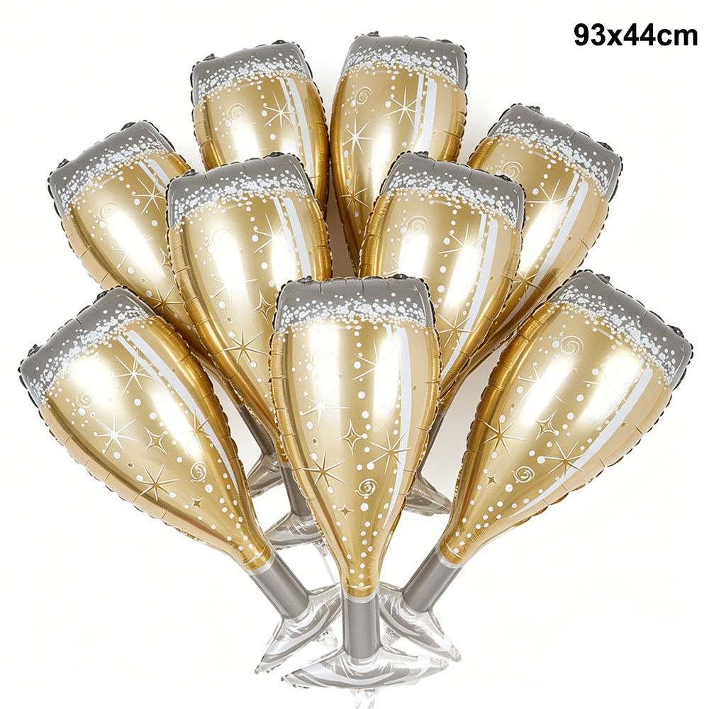 Wine Beer Whiskey Year - Globos de aluminio dorados para copas
