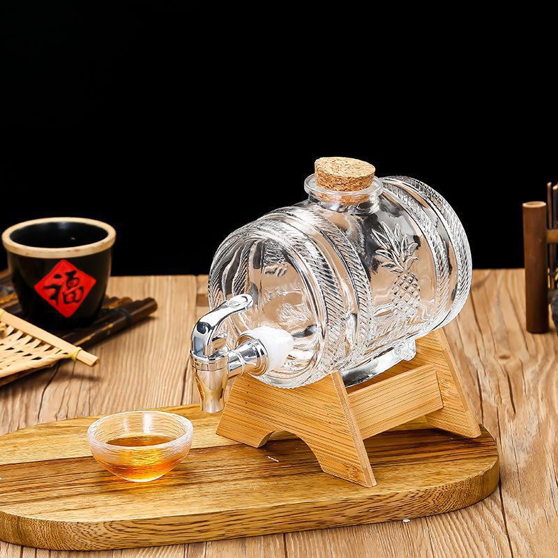 Wine Whiskey Beer - Barril de whisky de vidrio de