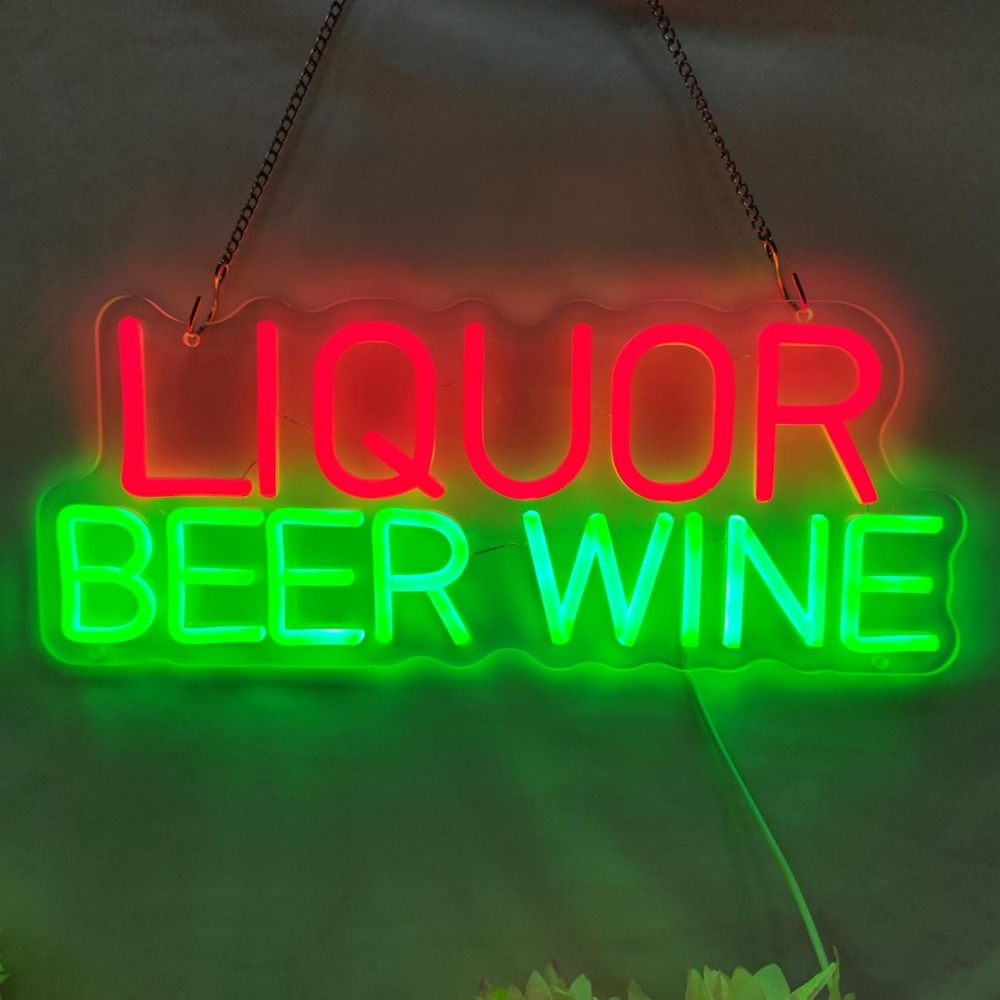 Letrero LED de Neón para Licor - Wine Beer Whiskey Year reseña y precio