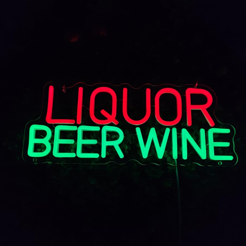 Letrero LED de Neón para Licor - Wine Beer Whiskey Year reseña y precio