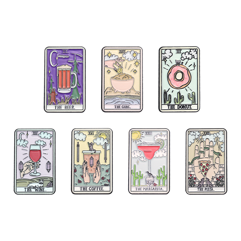 Alfileres esmaltados de Tarot  - Wine Beer Pizza reseña y precio