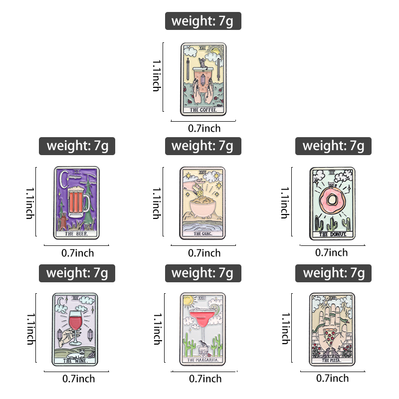 Alfileres esmaltados de Tarot  - Wine Beer Pizza reseña y precio